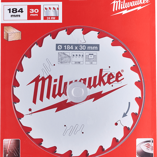 Milwaukee 184mm (7-1/4") 24T Wood Circular Saw Blade Framing 30mm Arbor for M18 FUEL™ Rear Handle Circular Saw 4932471297
