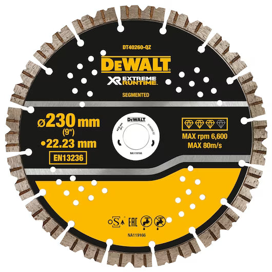 EXTREME RUNTIME 230 x 22.23mm Segmented Concrete Cutting Diamond Wheel