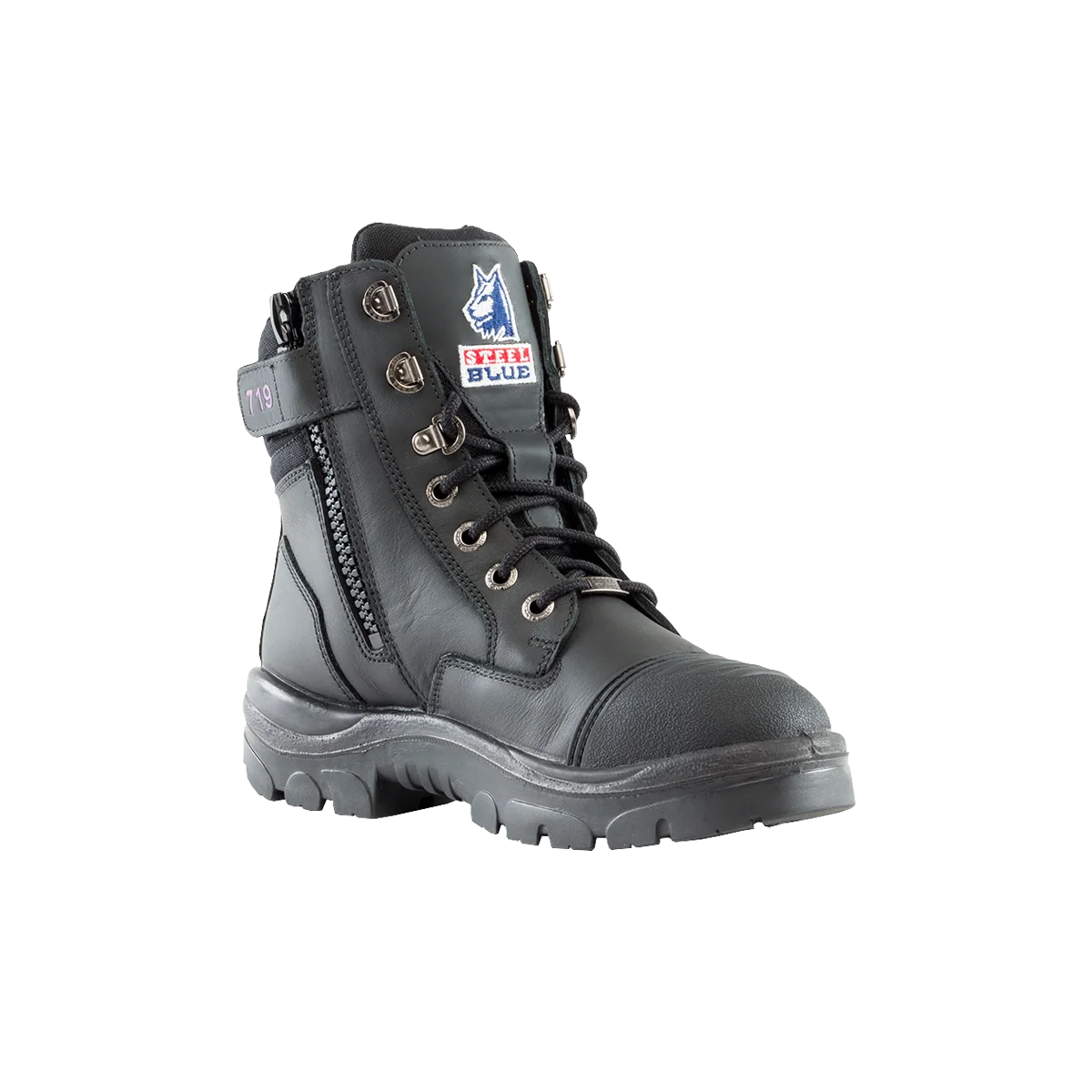 512719 Steel Blue Southern Cross Zip: Scuff Cap Ladies